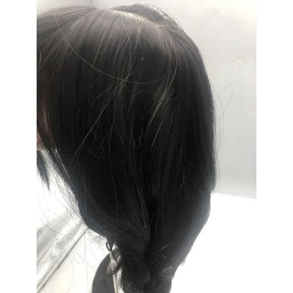 Long Wig with Bangs Hairpiece Synthetic Braided Cosplay Wig Halloween Black READ